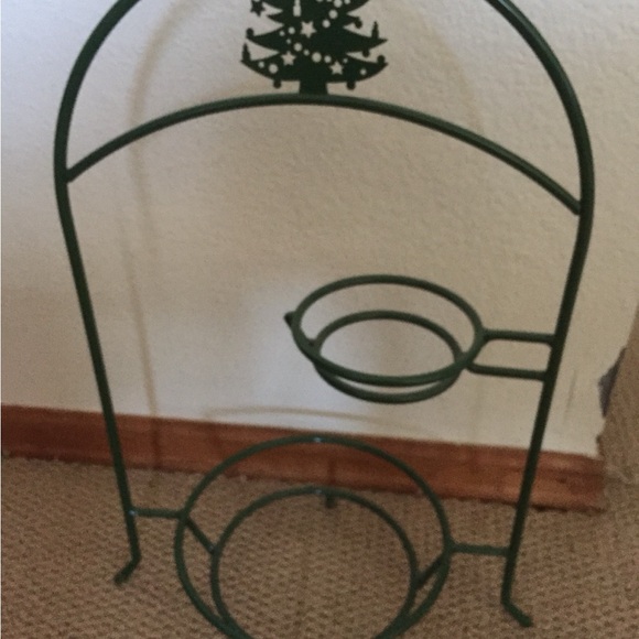Festive Green Metal Holiday Decor Stand